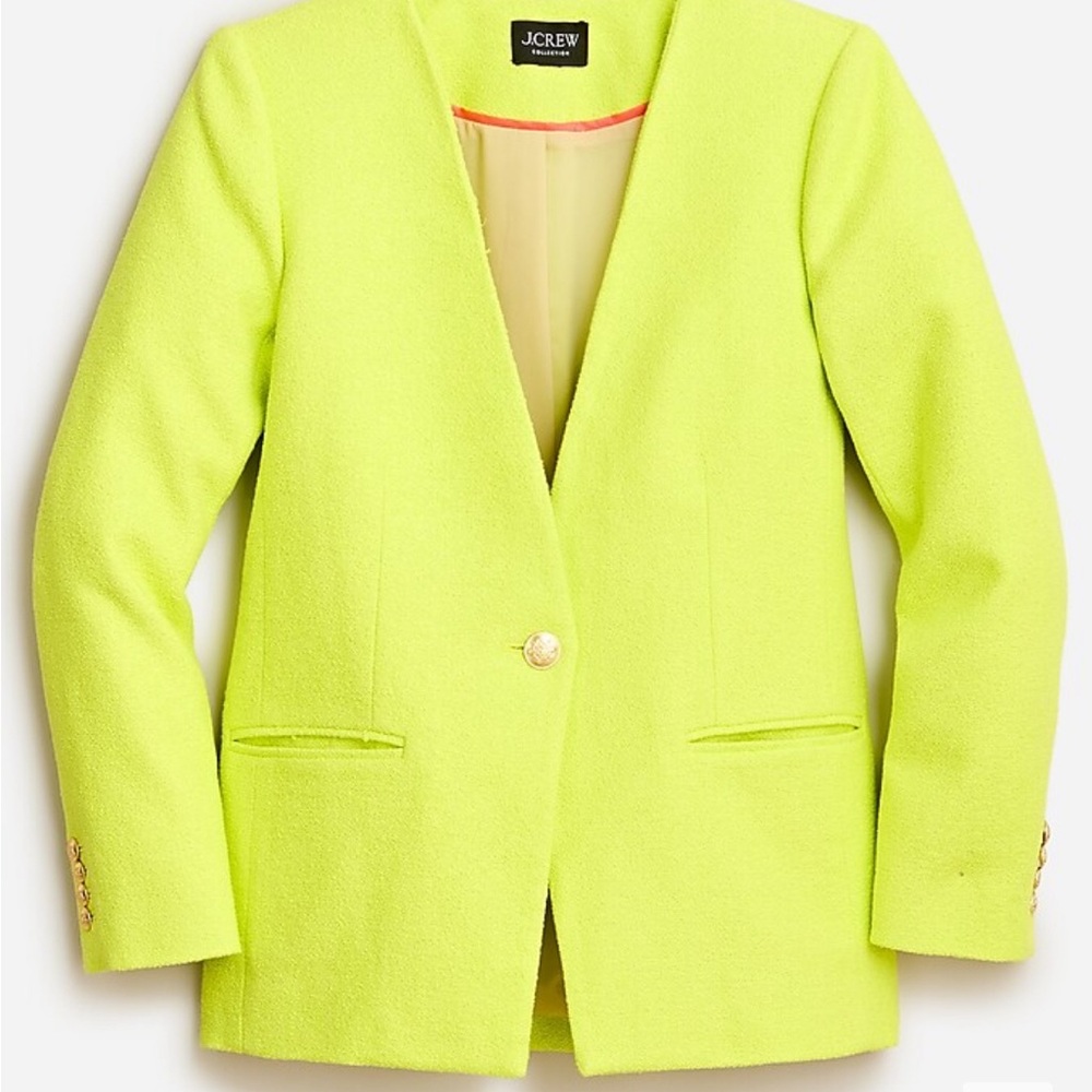 Collection Alfie collarless blazer in cotton-blend bouclé